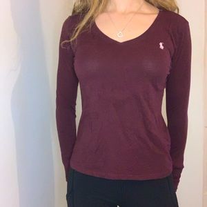 COPY - RALPH LAUREN - Burgundy Long Sleeve Polo
